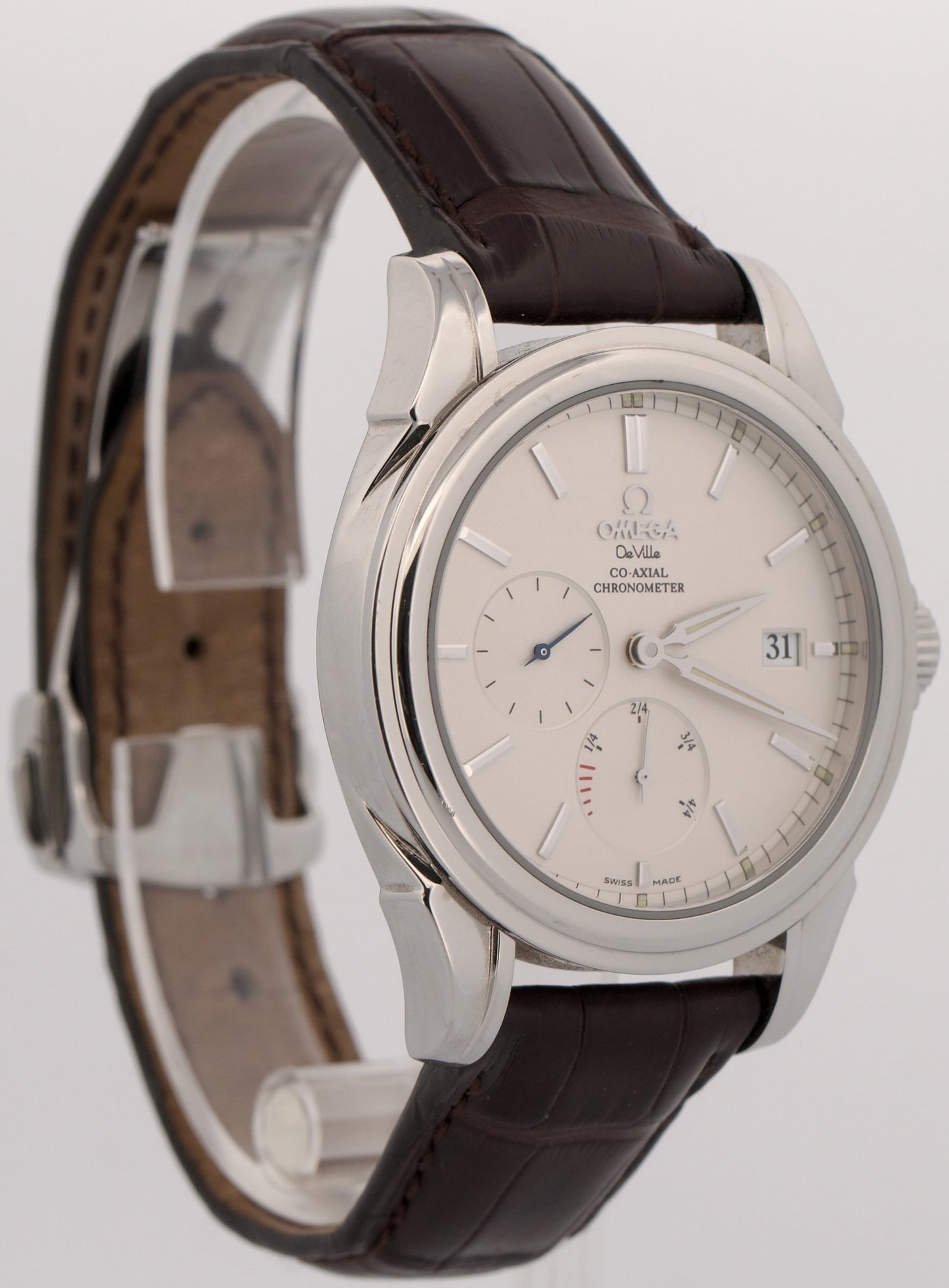 Omega Seamaster De Ville Co-Axial WHITE Stainless Steel Leather 39mm 4833.20.31