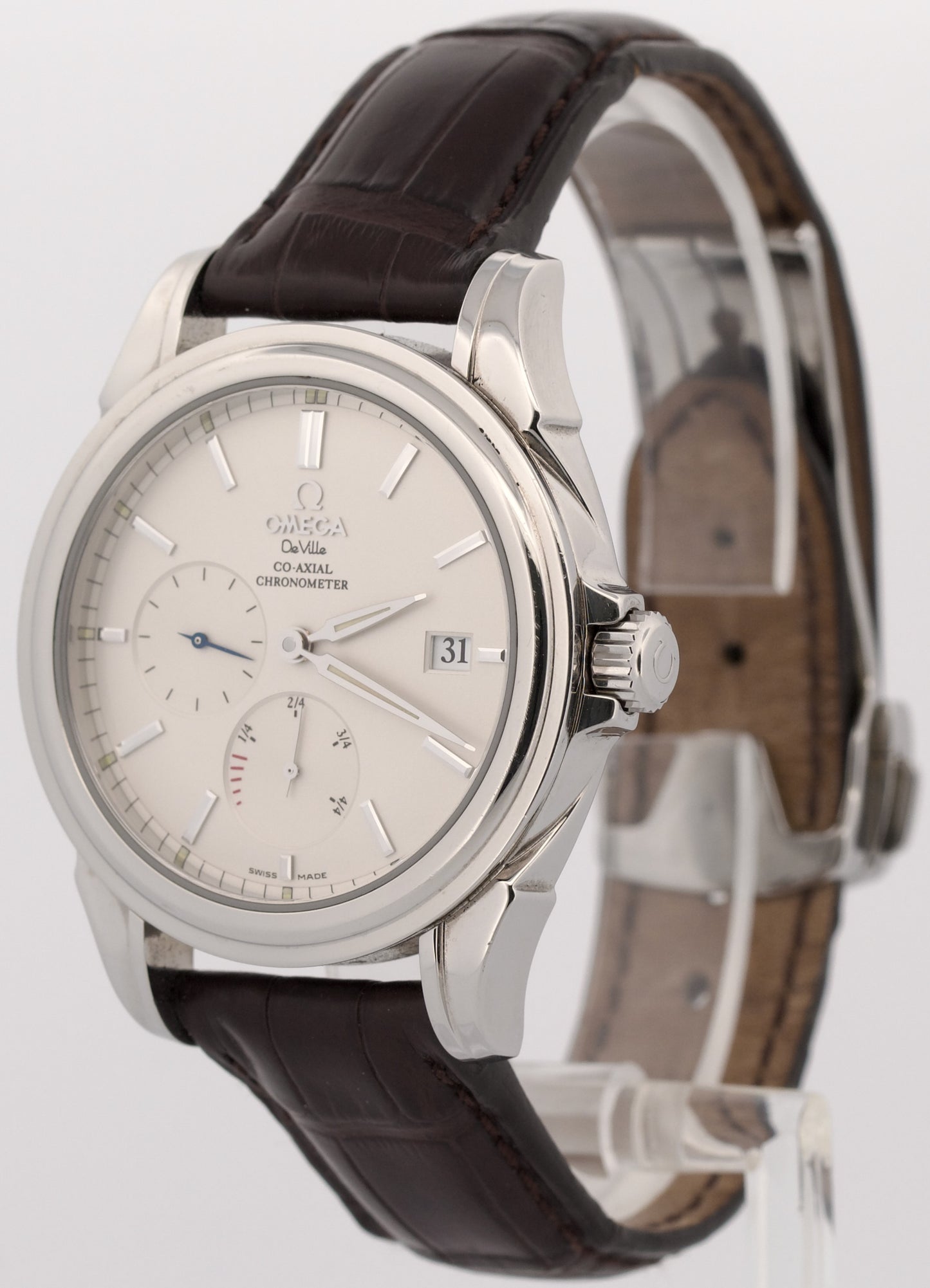 Omega Seamaster De Ville Co-Axial WHITE Stainless Steel Leather 39mm 4833.20.31