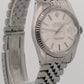 Rolex DateJust SILVER LINEN 36mm Stainless Steel 18K White Gold JUBILEE 16234