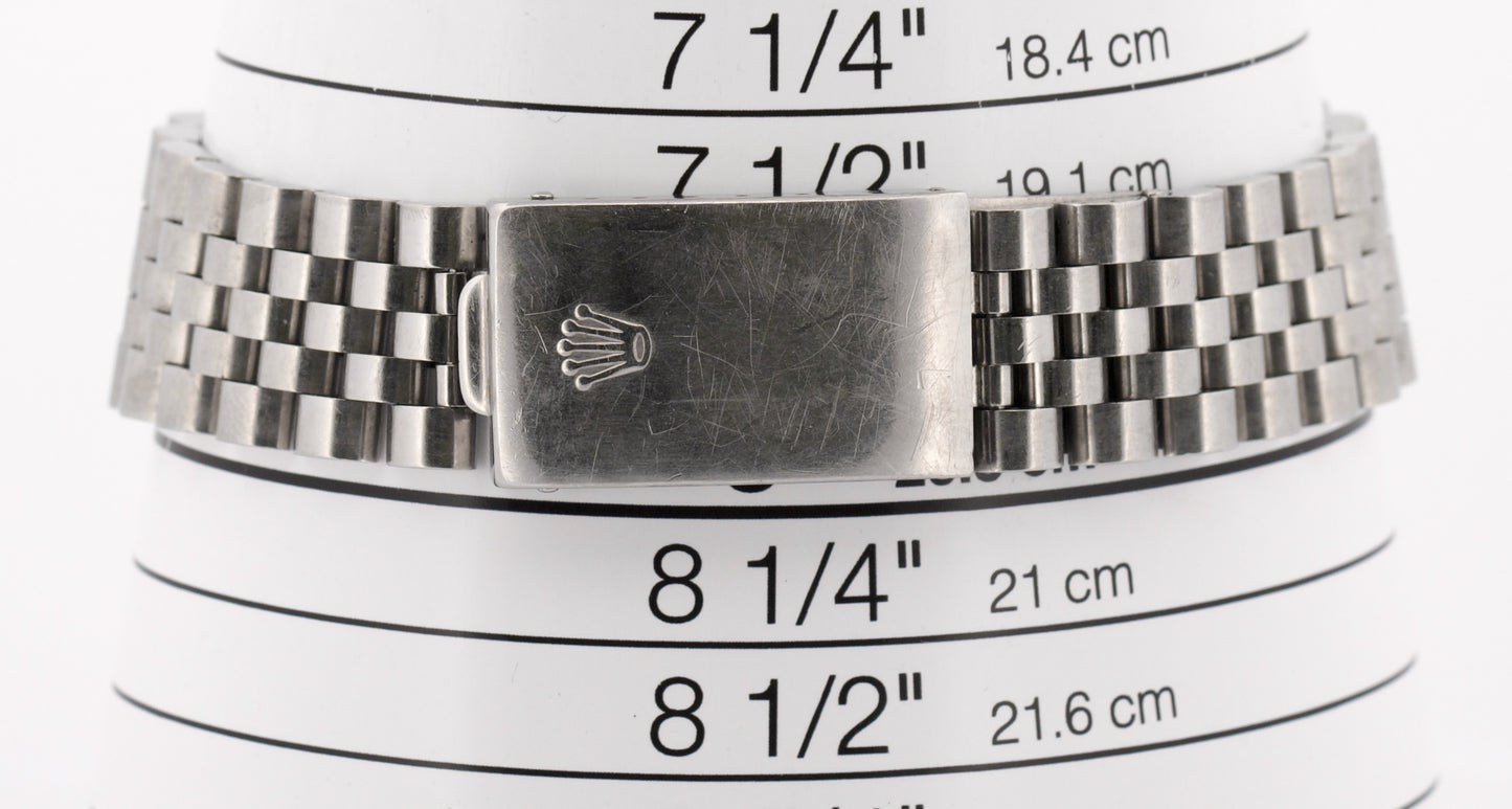 Rolex DateJust SILVER LINEN 36mm Stainless Steel 18K White Gold JUBILEE 16234