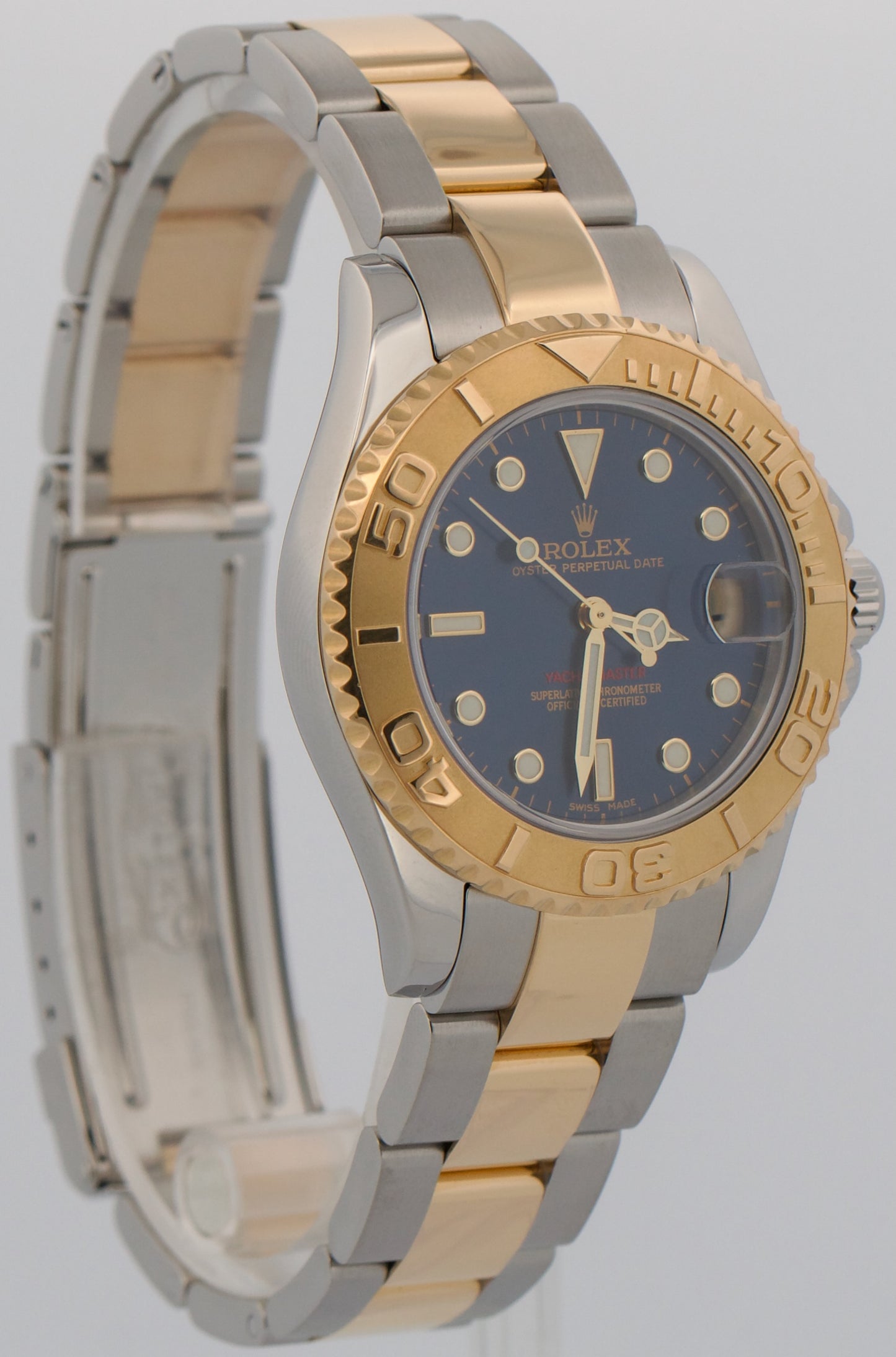 Rolex Yacht-Master BLUE 18K Yellow Gold Stainless Steel 35mm Two-Tone 168623