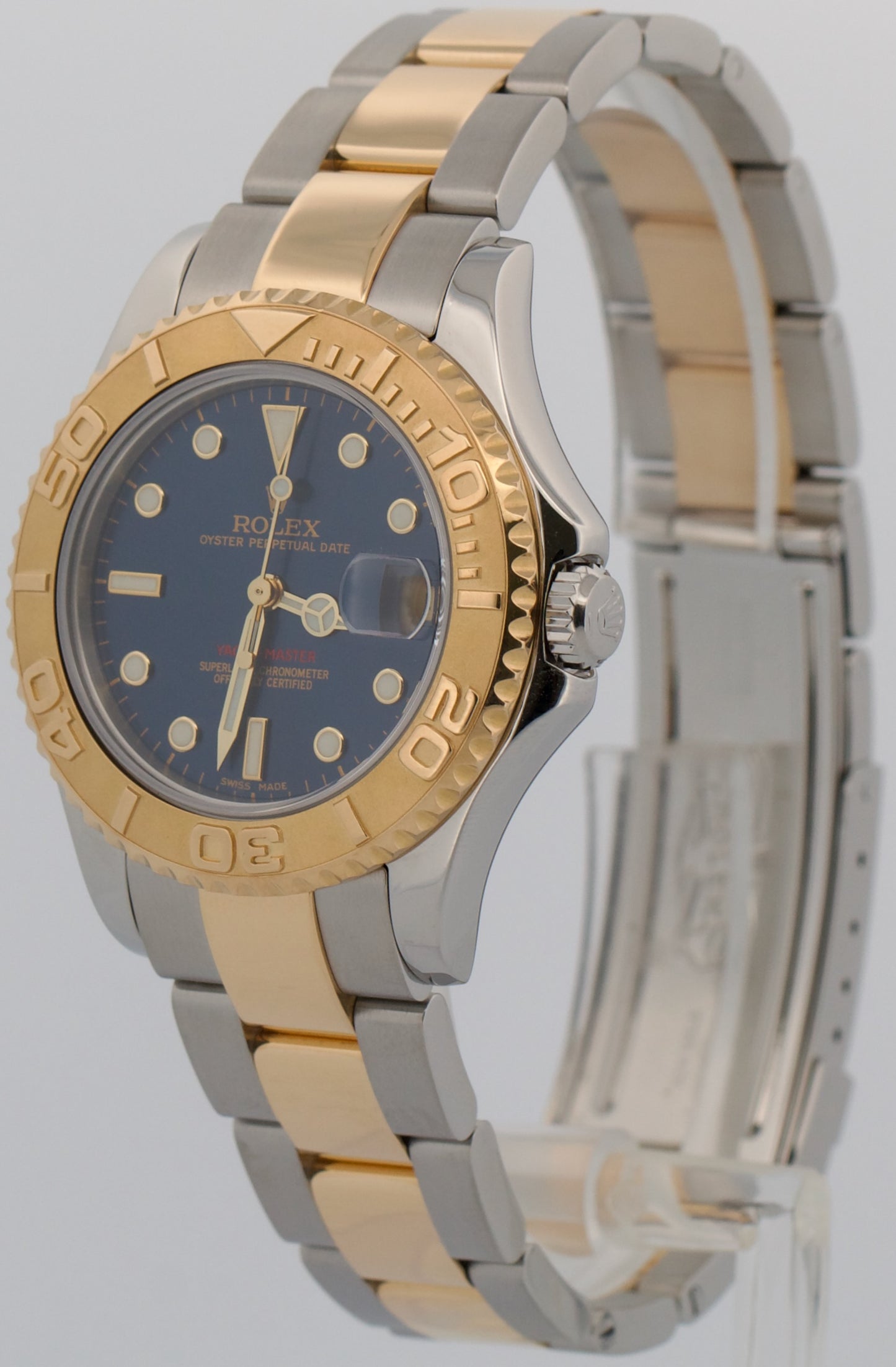 Rolex Yacht-Master BLUE 18K Yellow Gold Stainless Steel 35mm Two-Tone 168623