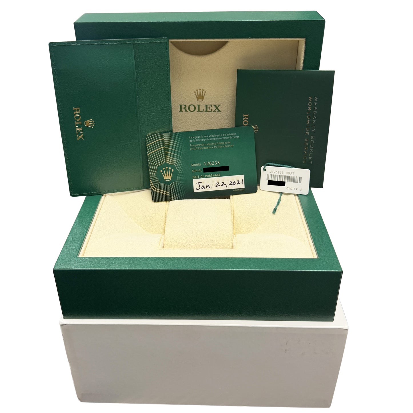 2021 PAPERS Rolex Datejust Two-Tone Gold Silver Roman DIAMOND 36mm 126233 Watch