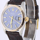 Vintage Rolex Oyster Perpetual Date 1500 Blue Mosaic Shantung Brick 34mm Watch