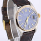 Vintage Rolex Oyster Perpetual Date 1500 Blue Mosaic Shantung Brick 34mm Watch
