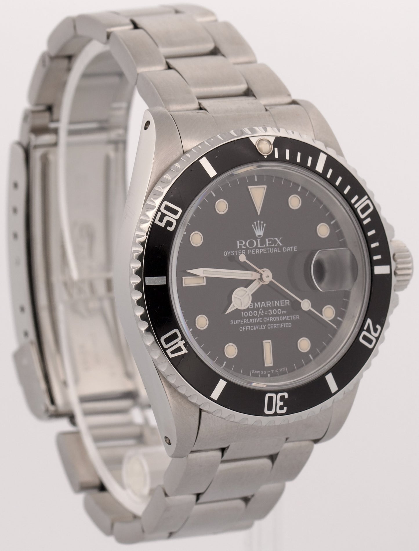 1991 Rolex Submariner Date PATINA BLACK Stainless Steel 40mm Oyster Watch 16610