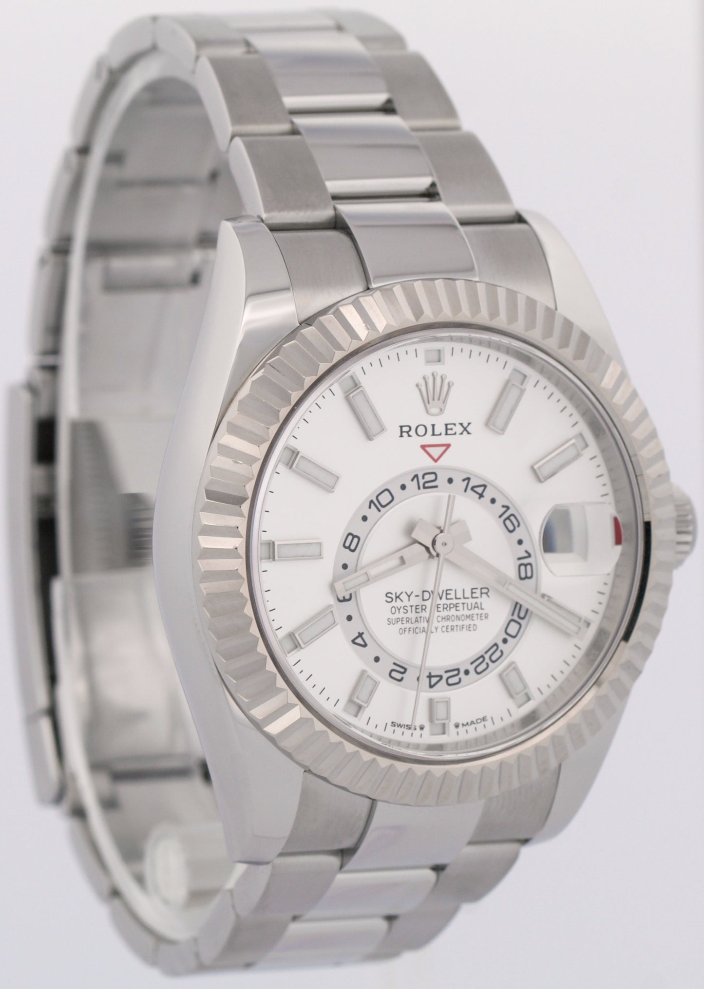 2024 PAPERS Rolex Sky-Dweller WHITE 18K Gold Steel 42mm OYSTER 326934 White BOX