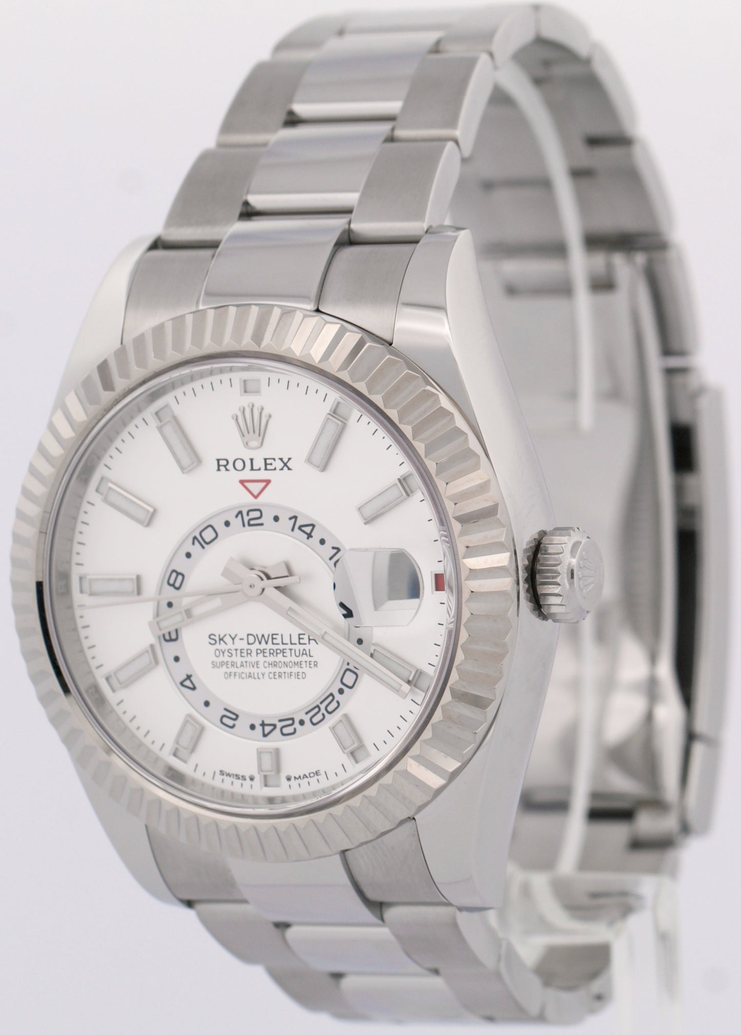 2024 PAPERS Rolex Sky-Dweller WHITE 18K Gold Steel 42mm OYSTER 326934 White BOX