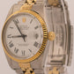1983 Rolex DateJust 16013 White Roman Buckley Yellow Gold Steel Jubilee 36mm Box
