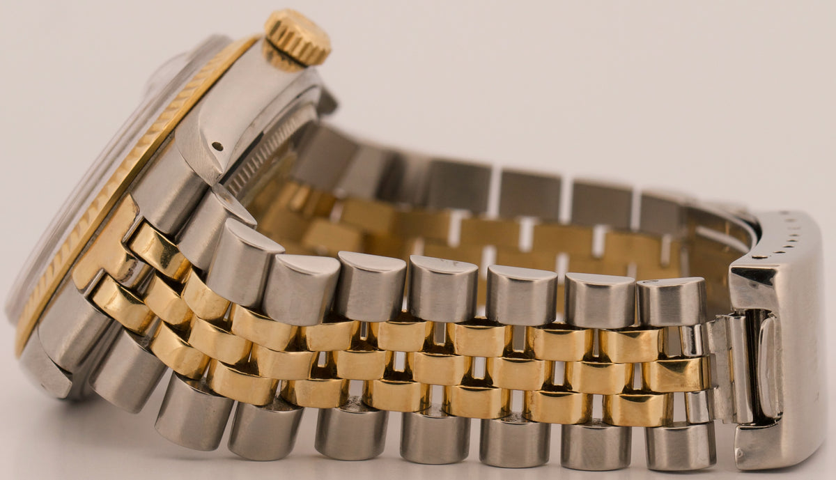 1983 Rolex DateJust 16013 White Roman Buckley Yellow Gold Steel Jubilee 36mm Box