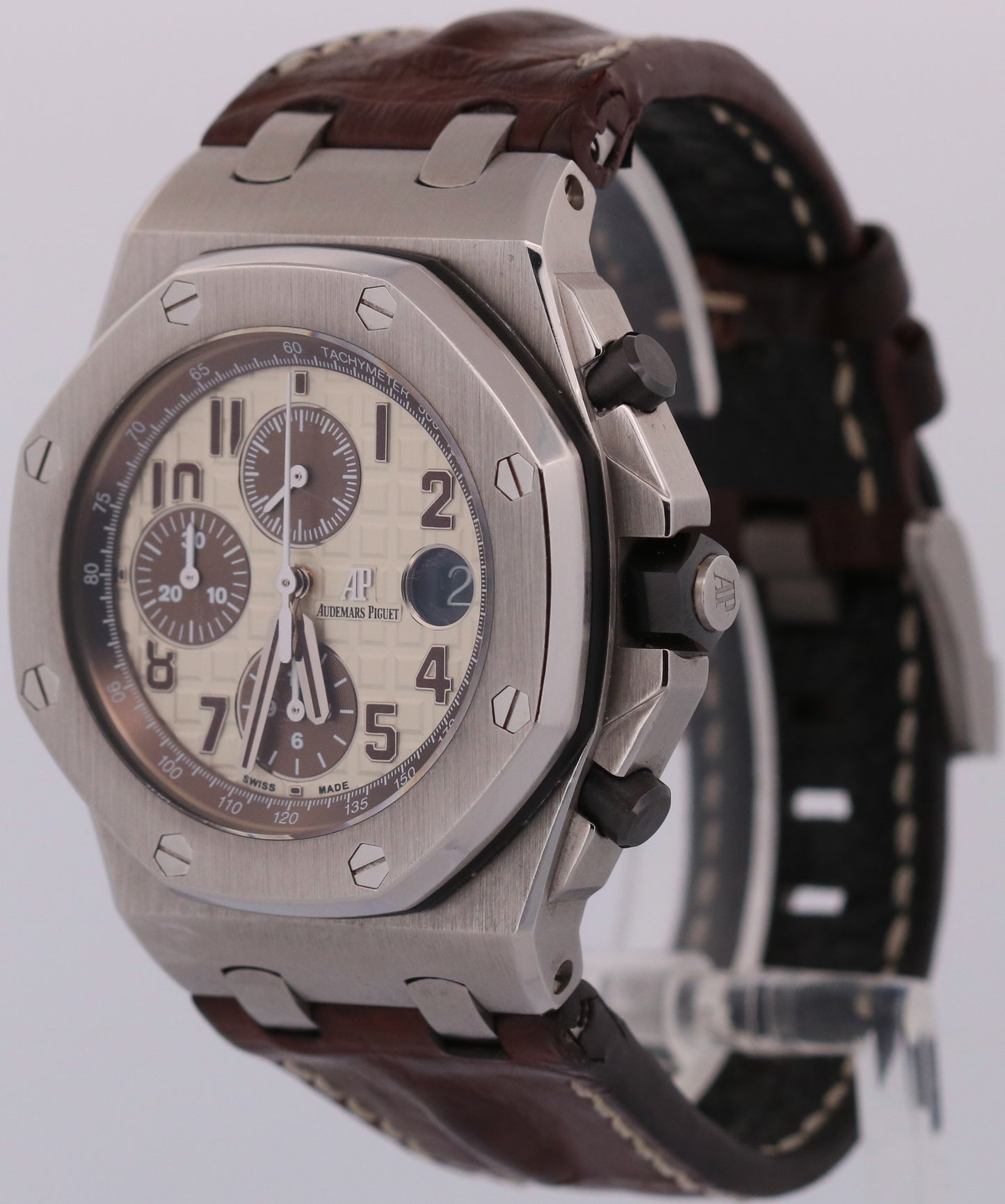 Audemars Piguet Royal Oak Offshore 26470ST Safari Brown Leather Steel 42mm Box