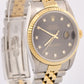 PAPERS Rolex DateJust 36mm FACTORY BLACK DIAMOND 18K Steel JUBILEE 16233 BOX