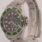 Rolex Submariner Date 16610 LV Flat 4 Green Kermit Stainless Steel Box Papers