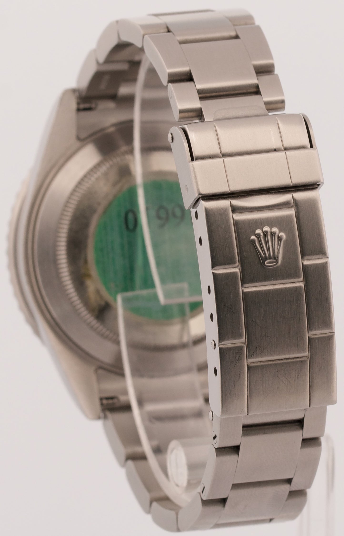 Rolex Submariner Date 16610 LV Flat 4 Green Kermit Stainless Steel Box Papers