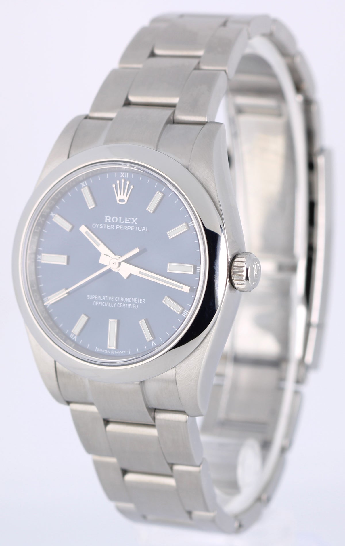 2022 Rolex Oyster Perpetual 124200 Blue 34mm Steel Oyster Watch Box Papers