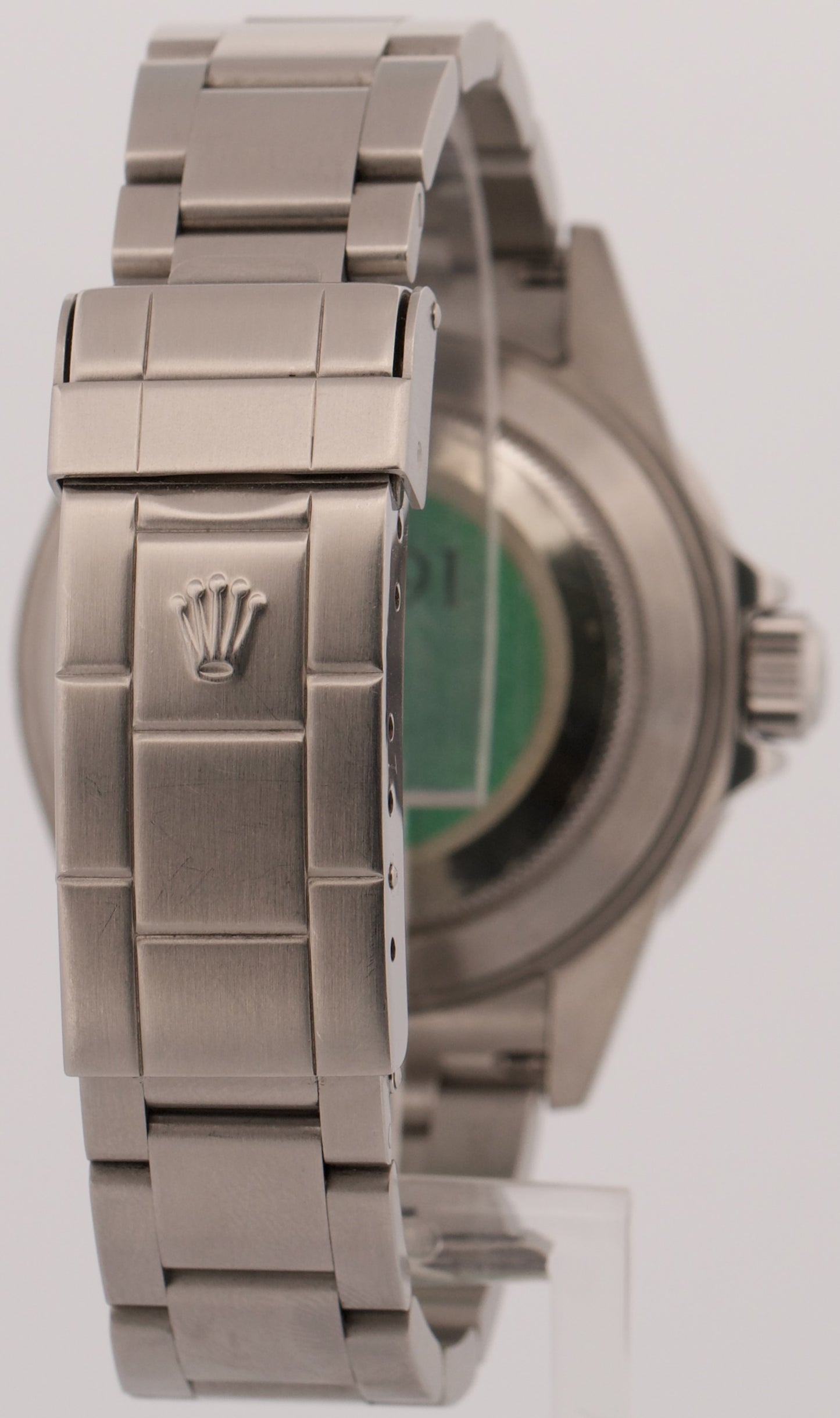 Rolex Submariner Date 16610 LV Flat 4 Green Kermit Stainless Steel Box Papers