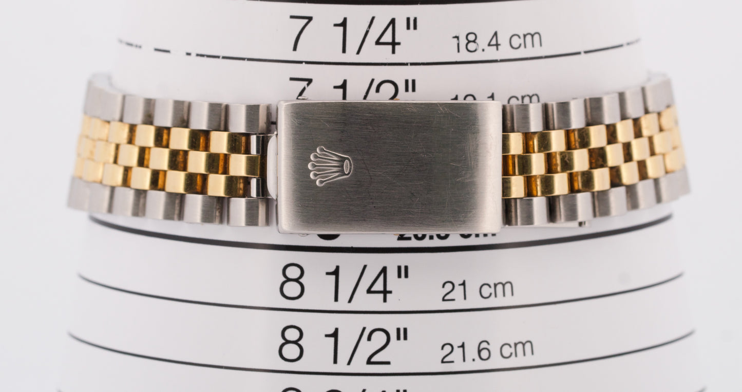 PAPERS Rolex DateJust 36mm FACTORY BLACK DIAMOND 18K Steel JUBILEE 16233 BOX