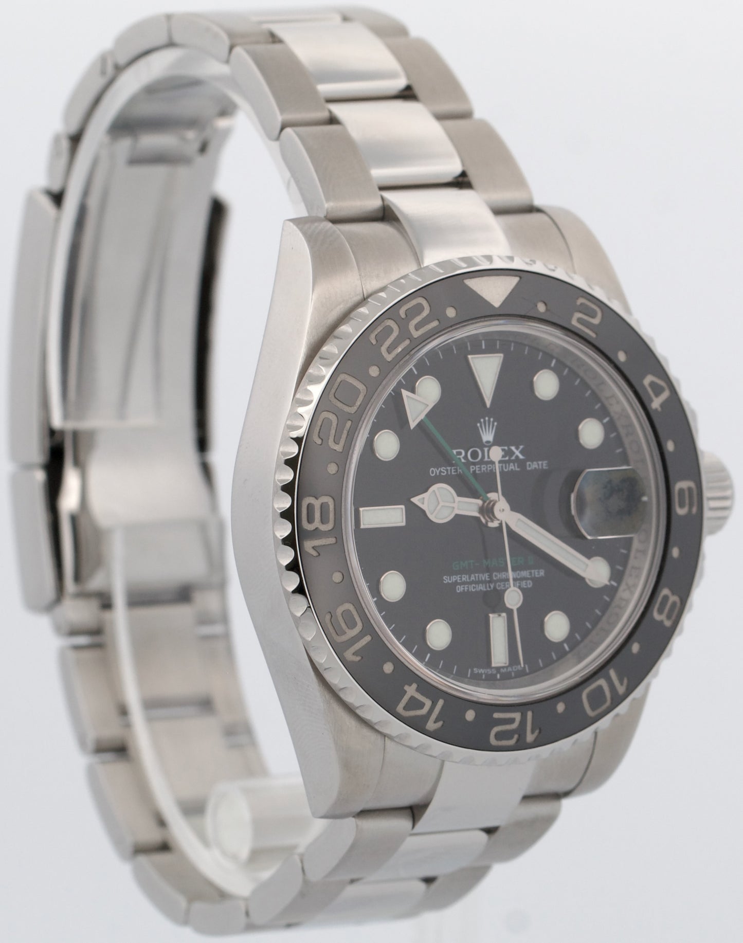 Rolex GMT-Master II 116710 LN Black Green Stainless Steel 40mm Ceramic Watch Box