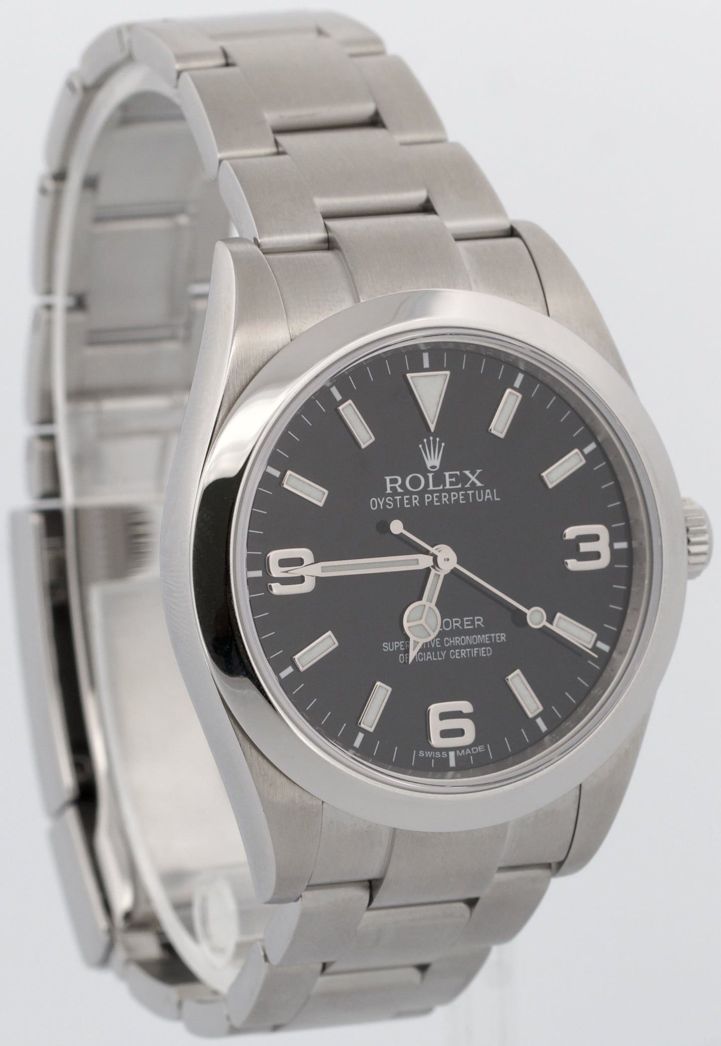Rolex Explorer I 214270 Black Stainless Steel 39mm 3-6-9 MK1 Automatic Watch