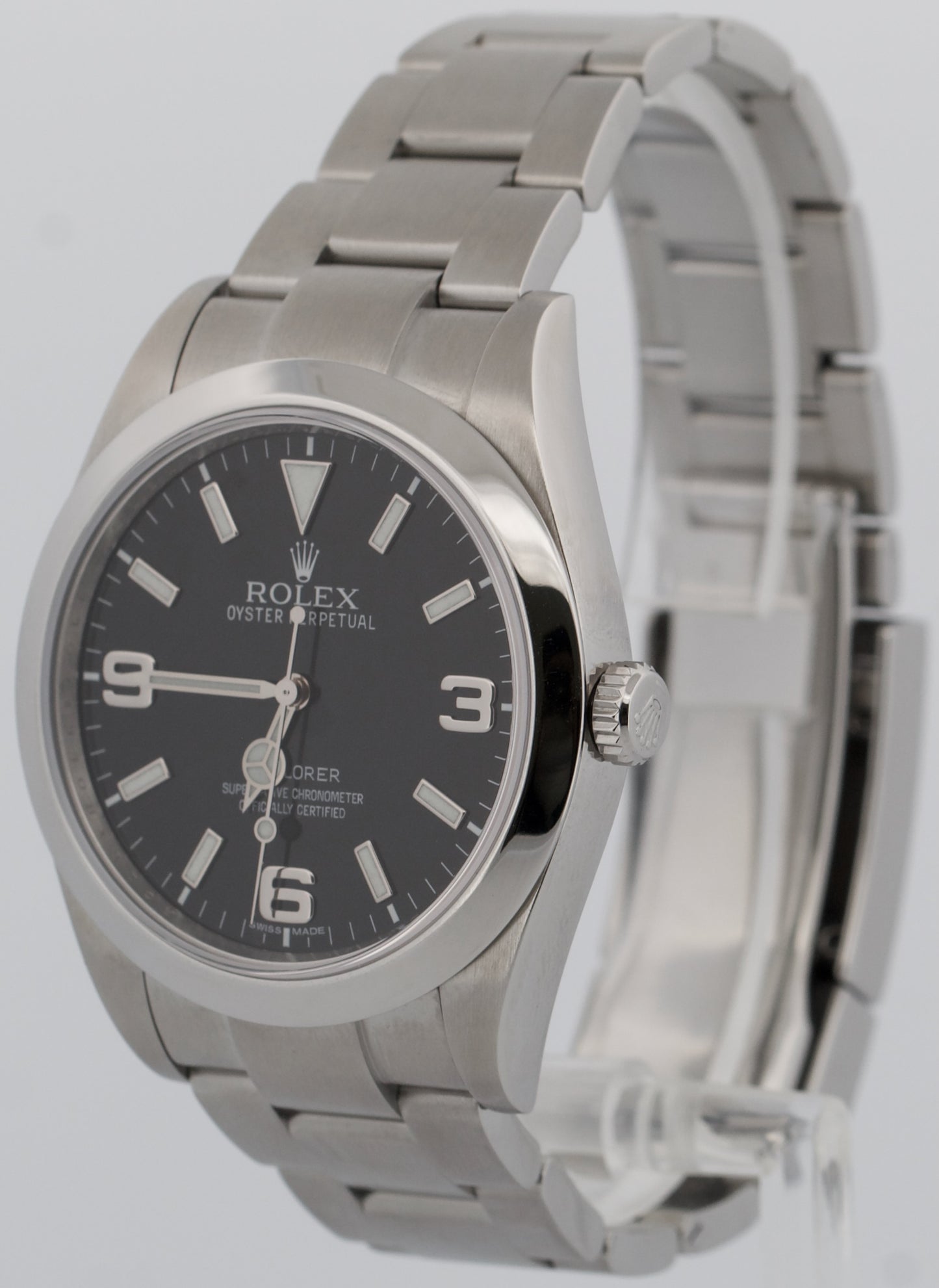 Rolex Explorer I 214270 Black Stainless Steel 39mm 3-6-9 MK1 Automatic Watch
