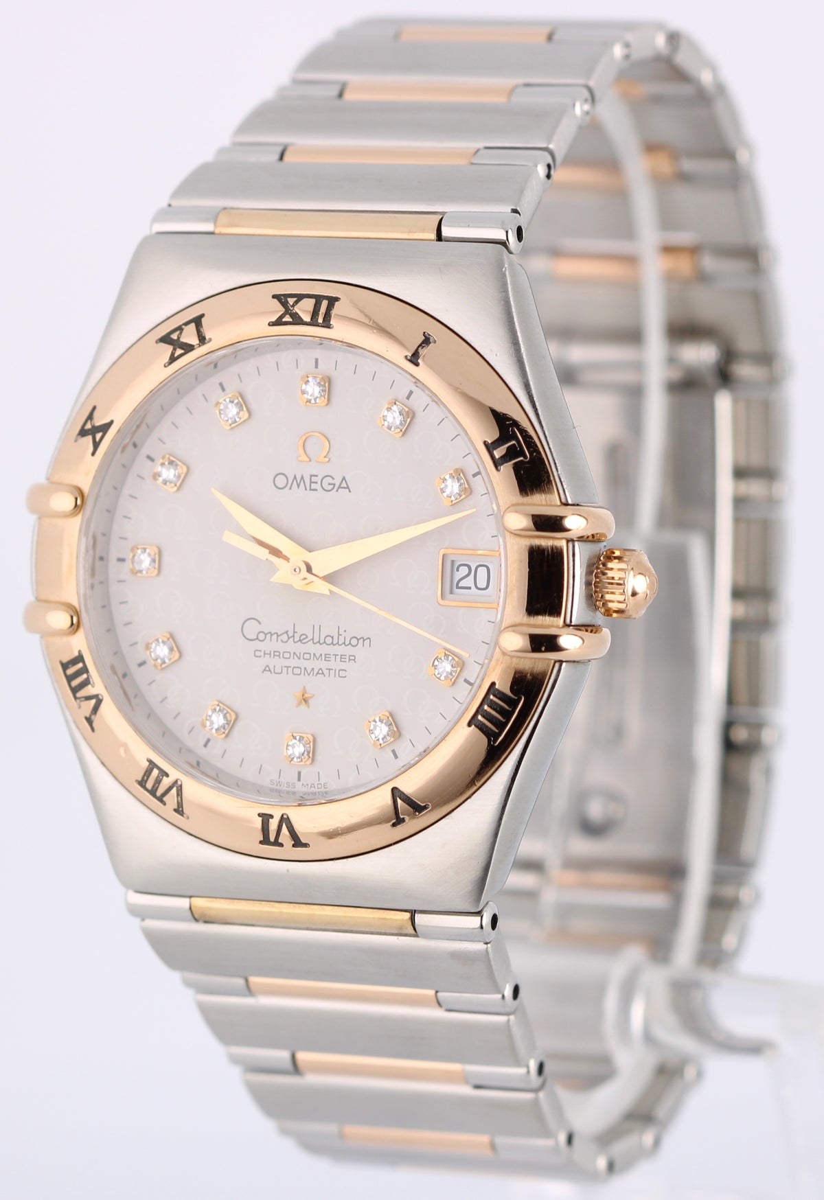 Omega Constellation 50 Years 1304.35.00 Two-Tone 18k Silver Diamond 35.5mm Watch
