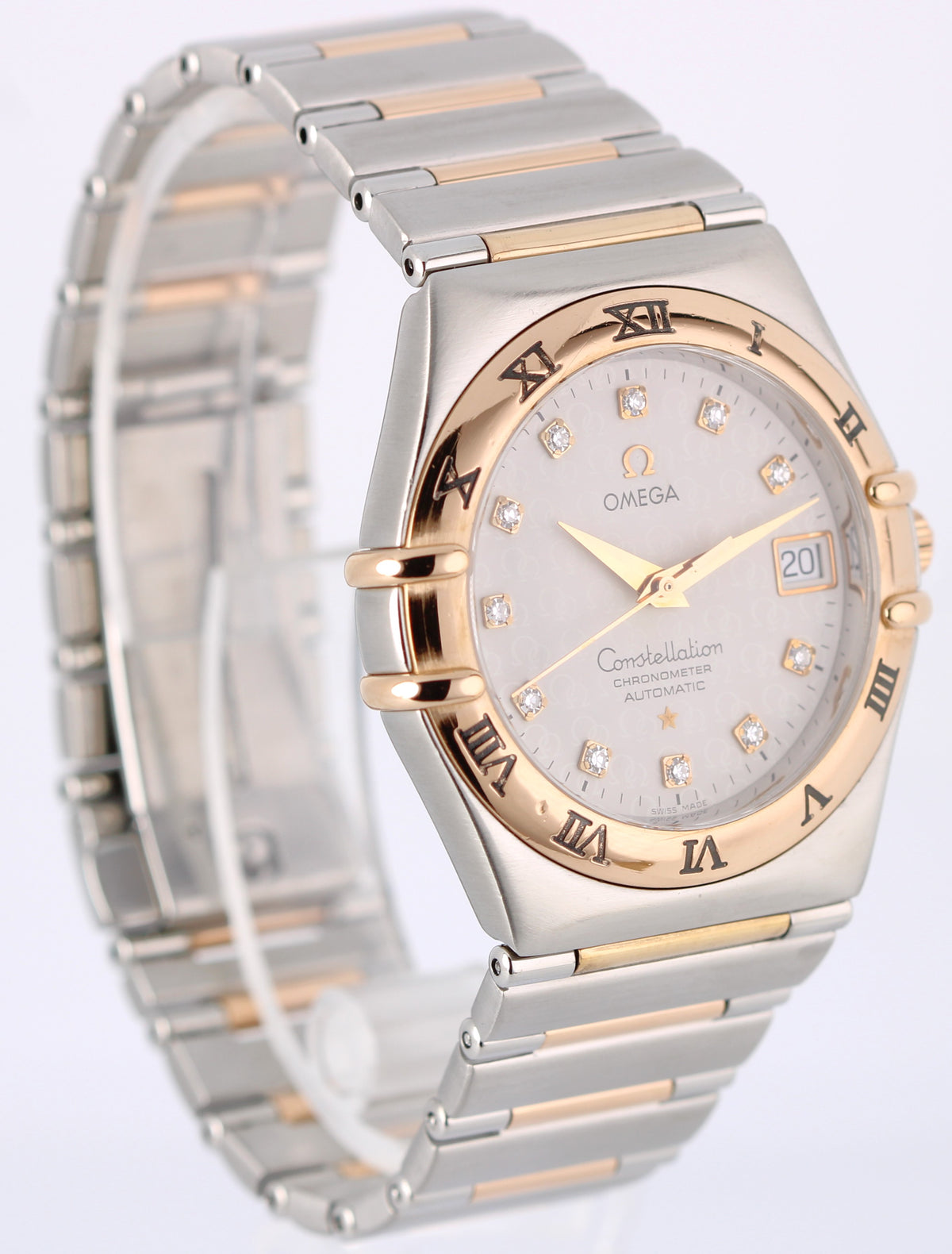 Omega Constellation 50 Years 1304.35.00 Two-Tone 18k Silver Diamond 35.5mm Watch