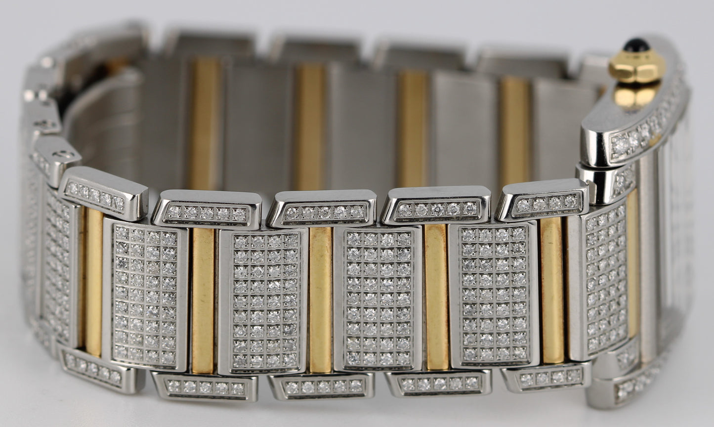 Cartier Tank Francaise Midsize Two-Tone White DIAMOND Roman 25mmx30mm 2465 Watch