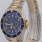 2006 Rolex Submariner Date 16613 Blue Two-Tone 18K No-Holes 40mm Box Papers