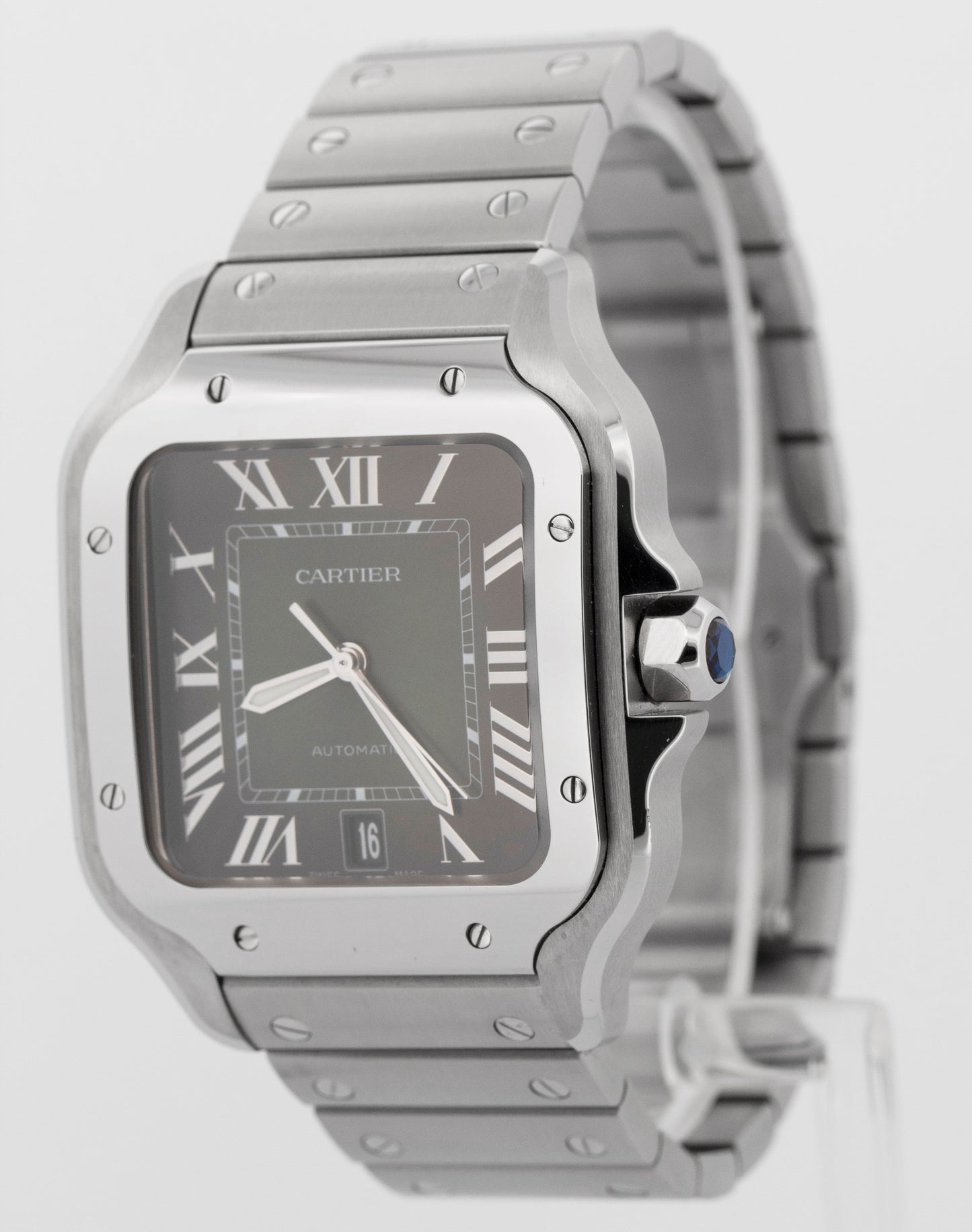 PAPERS Cartier Santos-Dumont GREEN Stainless Steel WSSA0062 4072 39.8mm BOX