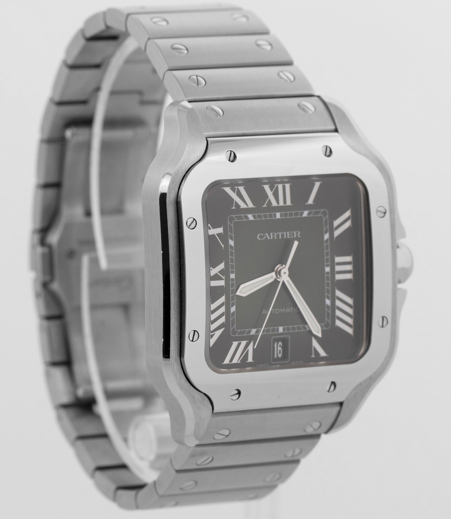PAPERS Cartier Santos-Dumont GREEN Stainless Steel WSSA0062 4072 39.8mm BOX