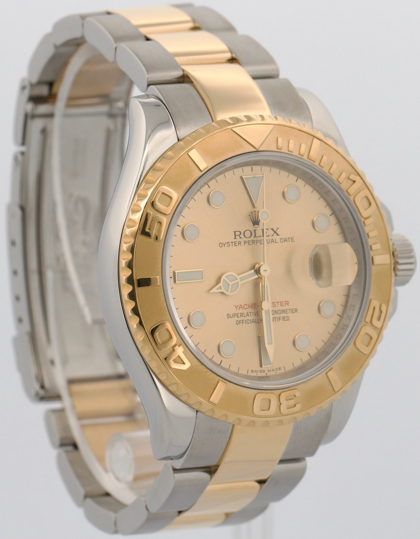 Rolex Yacht-Master 40mm CHAMPAGNE Two-Tone REHAUT 18K Yellow Gold Steel 16623