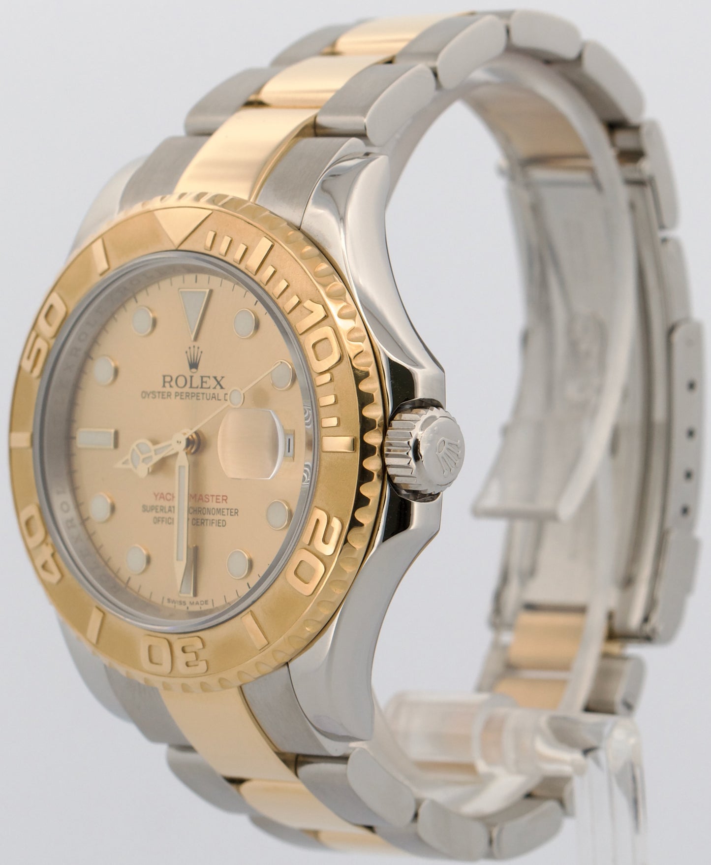 Rolex Yacht-Master 40mm CHAMPAGNE Two-Tone REHAUT 18K Yellow Gold Steel 16623