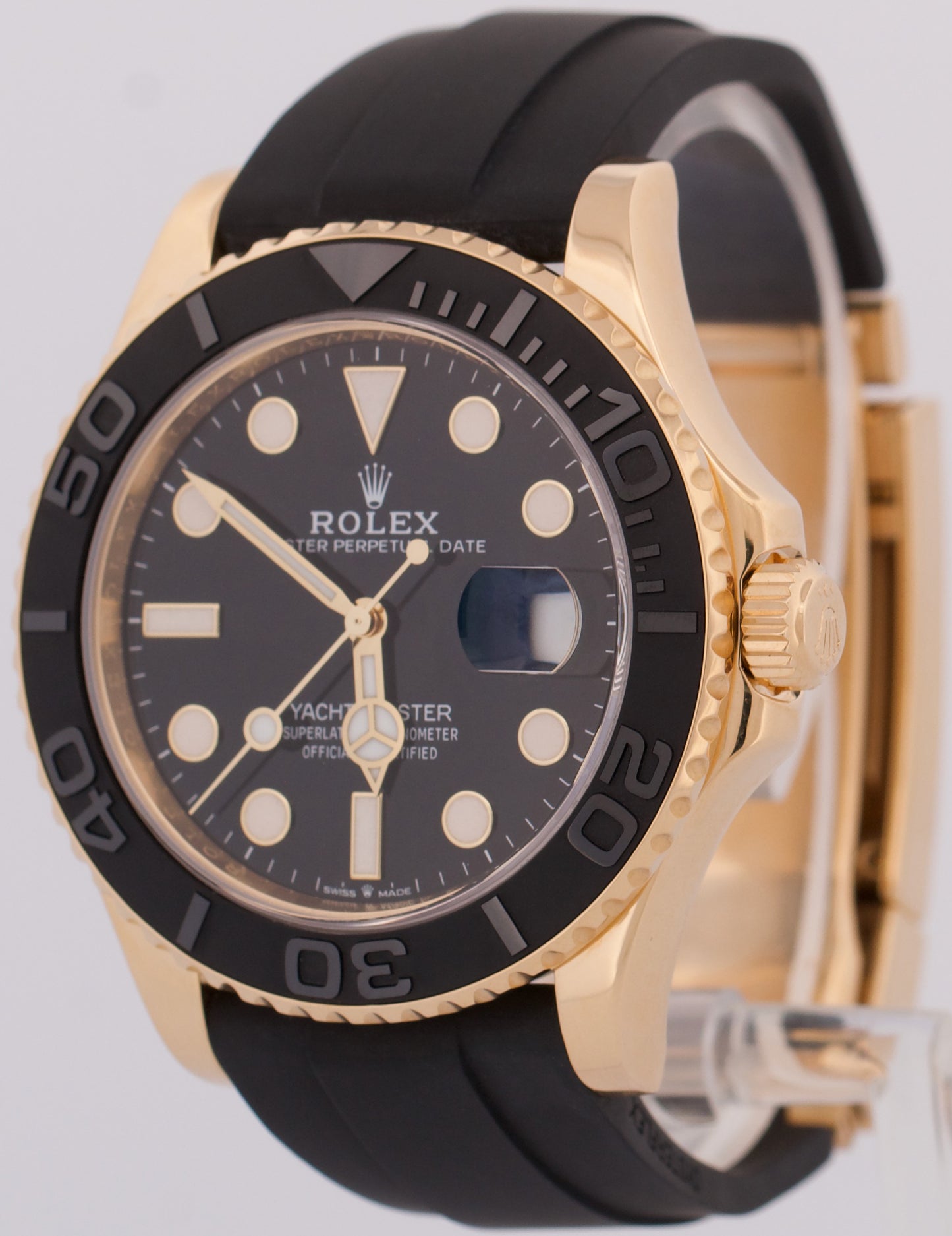 2022 PAPERS Rolex Yacht-Master 18K Yellow Gold Oysterflex 42mm 226658 Watch BOX
