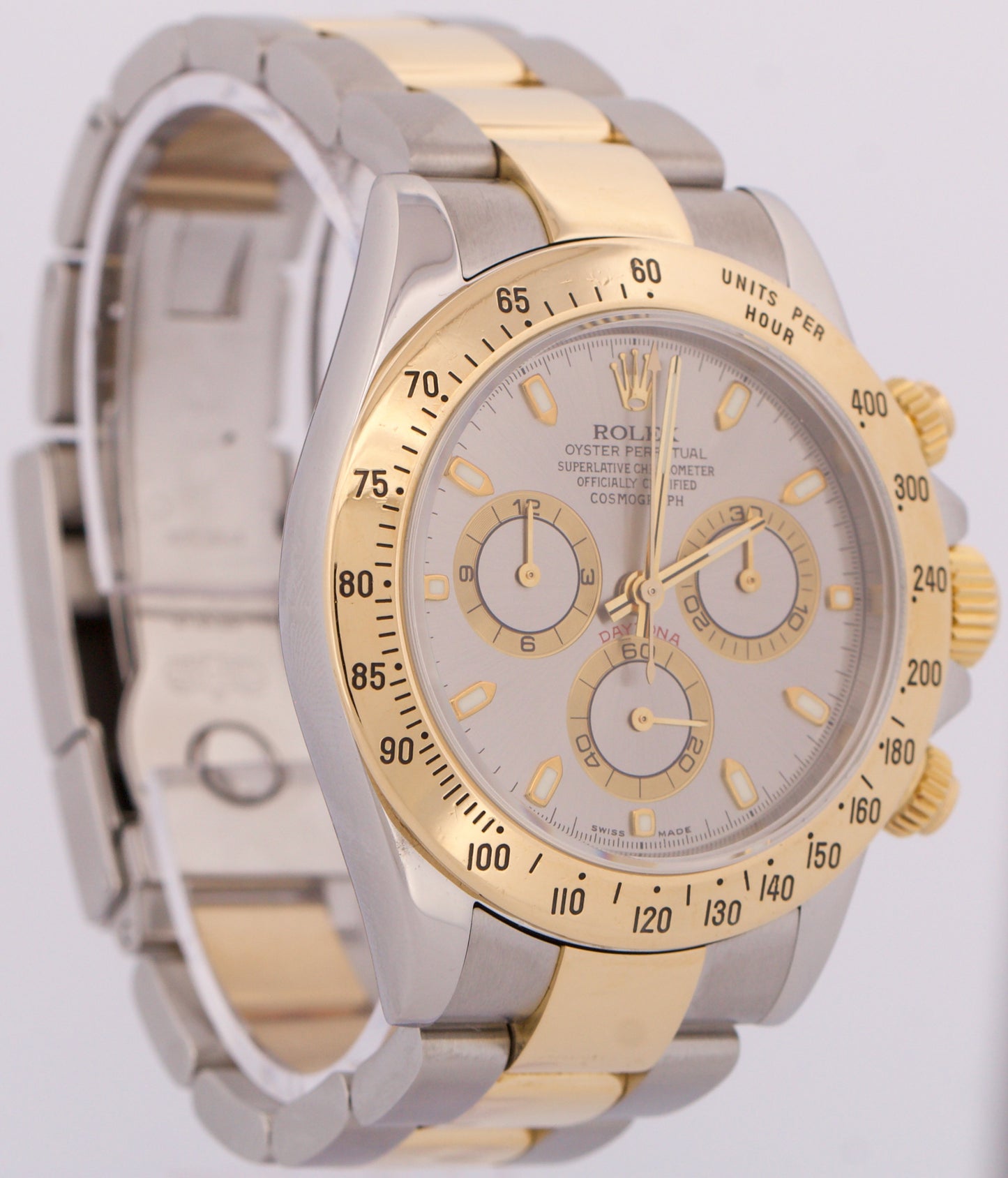 Rolex Daytona Cosmograph GRAY 18K Yellow Gold Two-Tone Stainless Steel 116523