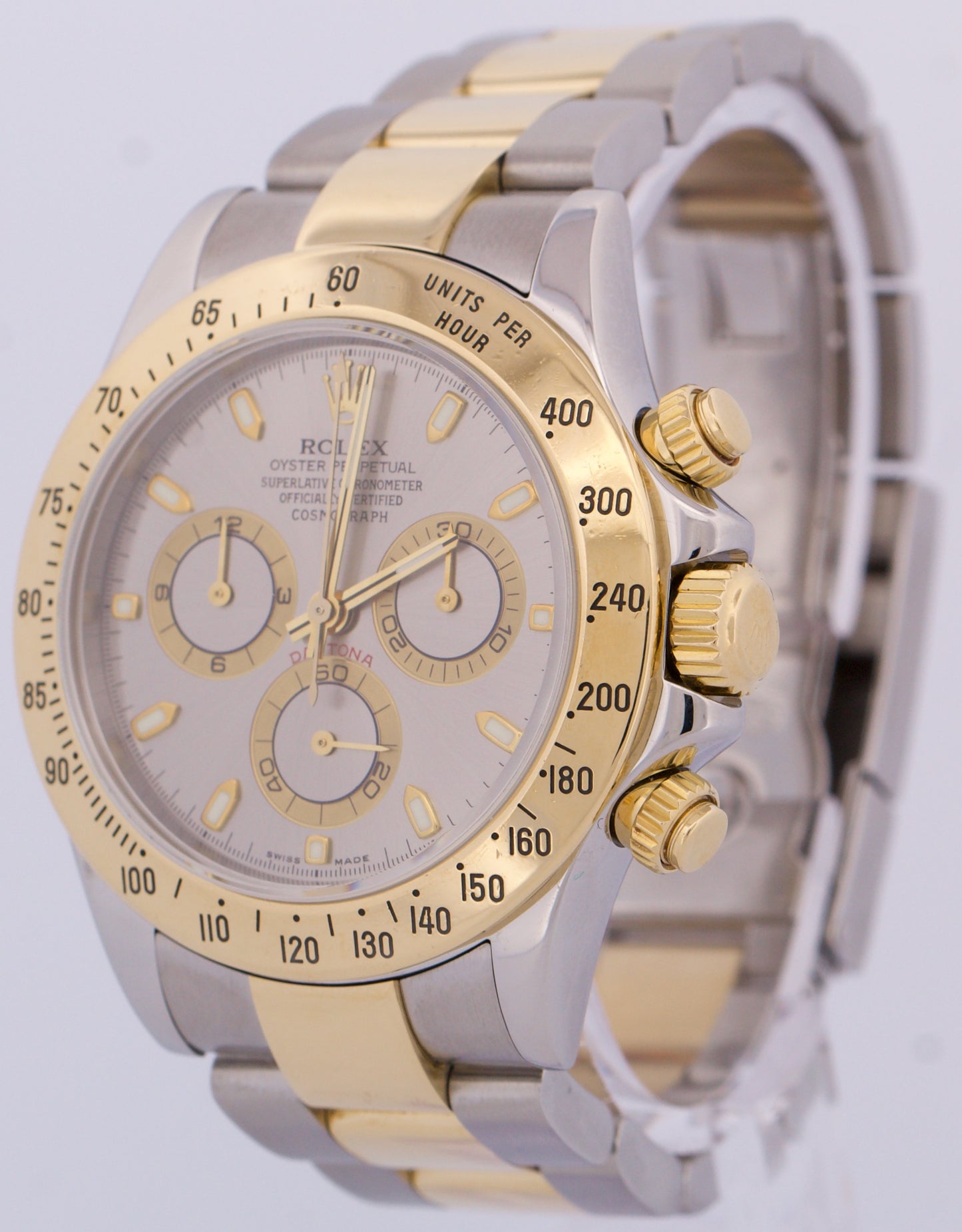 Rolex Daytona Cosmograph GRAY 18K Yellow Gold Two-Tone Stainless Steel 116523