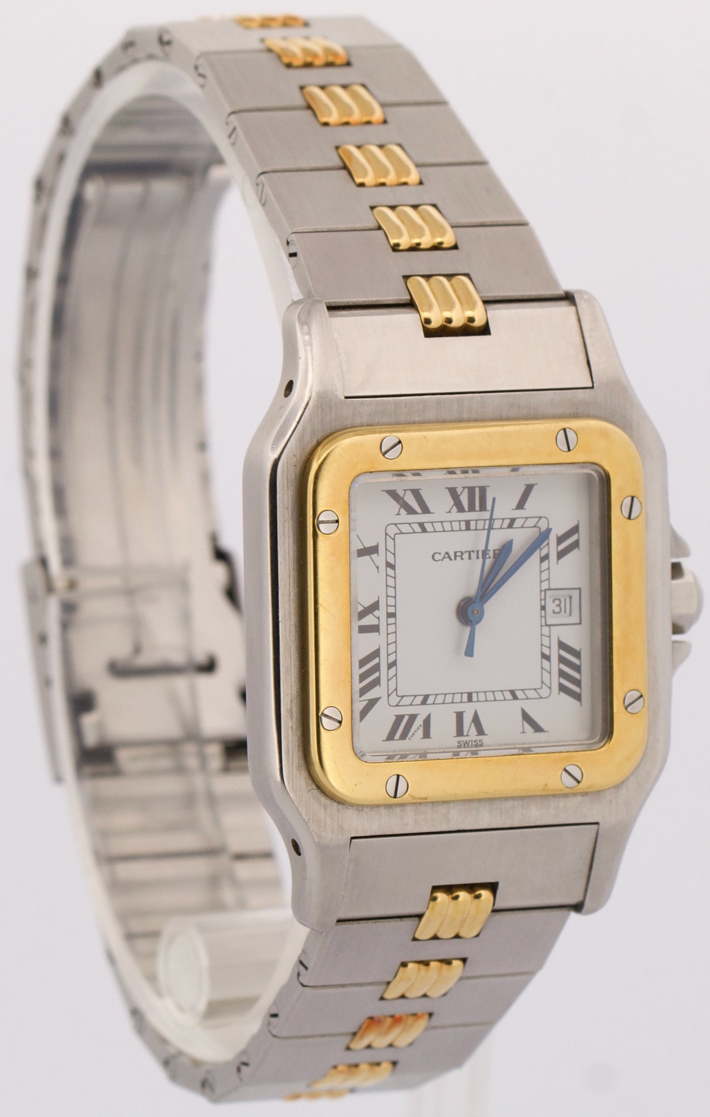 Cartier Santos Carree Two-Tone WHITE ROMAN 18k Steel Automatic 29mmX41mm 2961