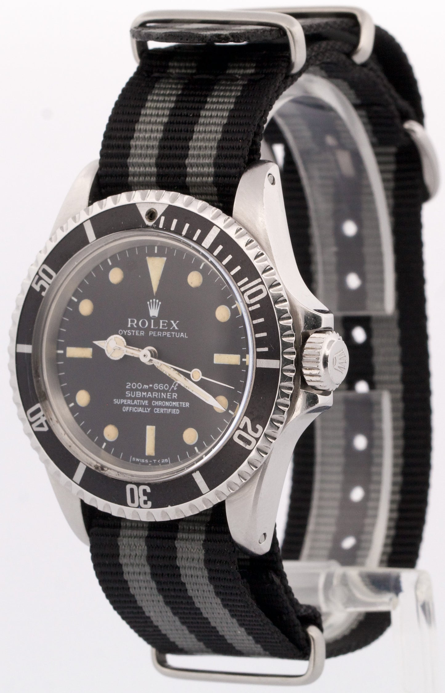 VINTAGE Rolex Submariner Black METERS FIRST Patina Stainless NEAT FONT 40mm 5512