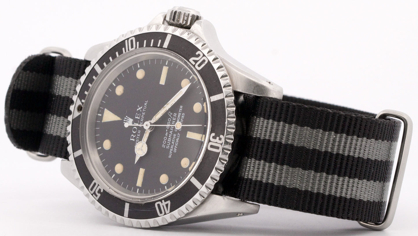 VINTAGE Rolex Submariner Black METERS FIRST Patina Stainless NEAT FONT 40mm 5512