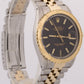 1986 Rolex DateJust 36mm BLACK Turn-O-Graph JUBILEE Steel 18K Yellow Gold 16253