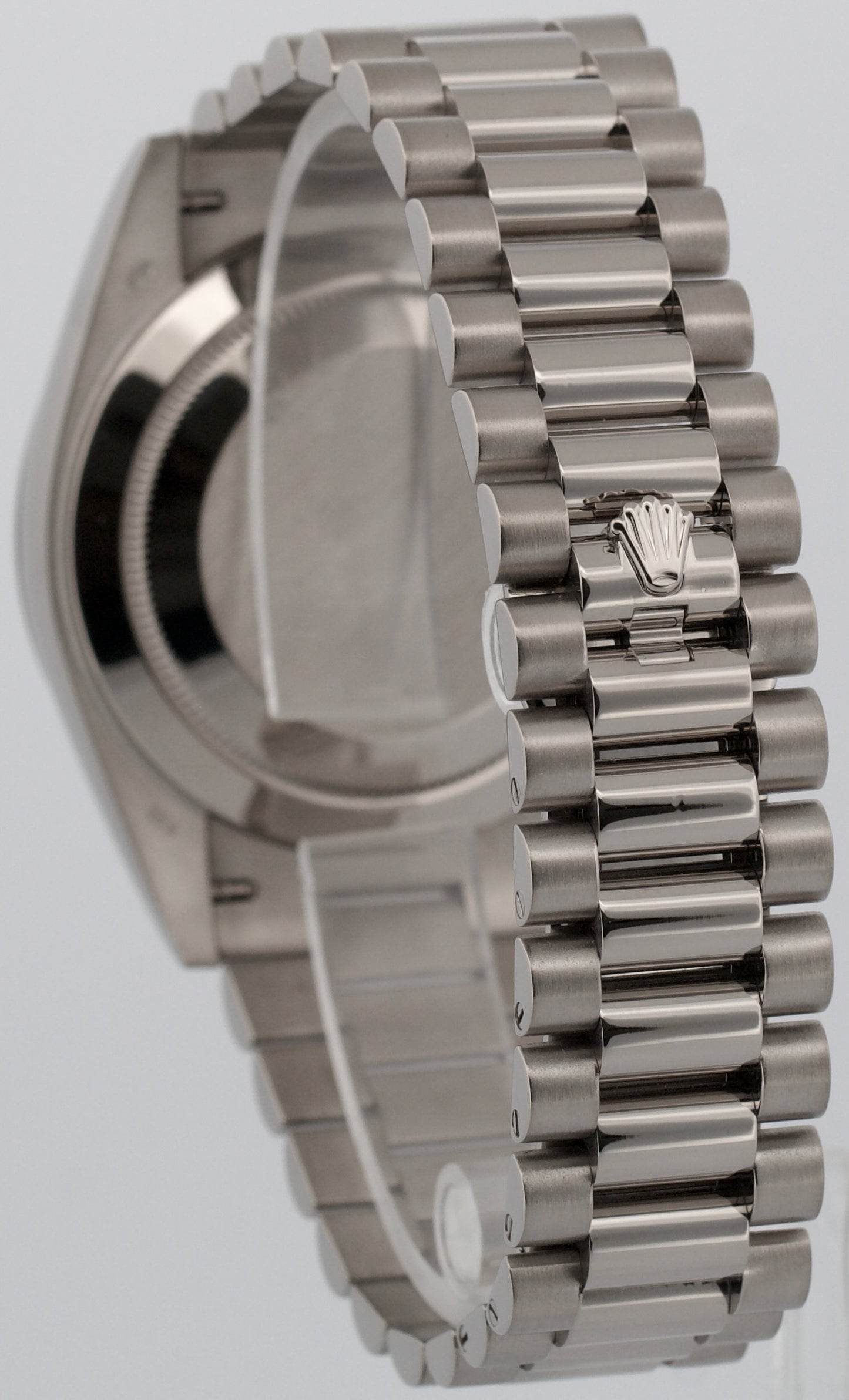 2024 Rolex Day-Date President 228239 Silver Baguette Diamond 18K 40mm Box Papers