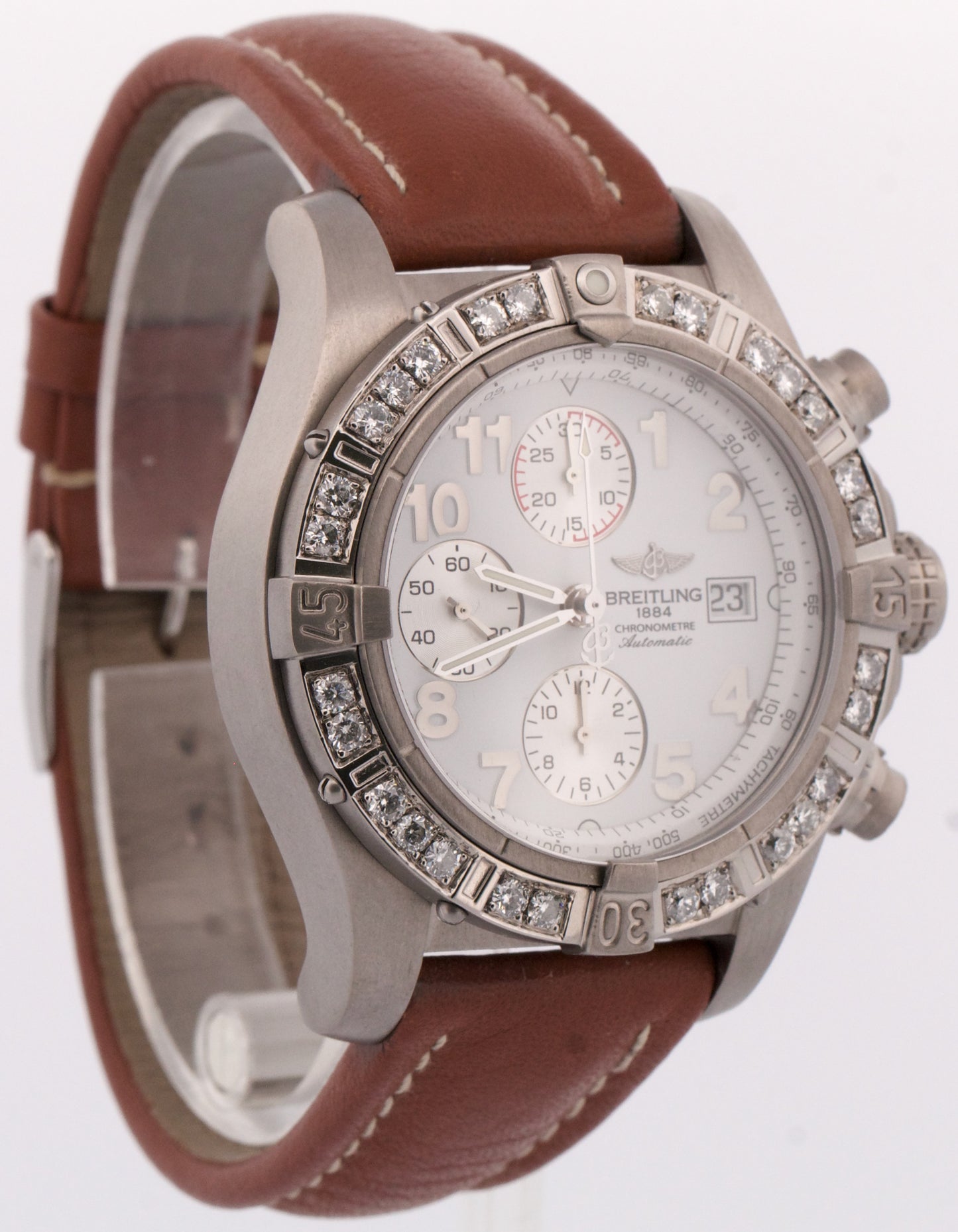 Breitling Avenger Chronograph Titanium 44mm WHITE DIAMOND Automatic E13360 BOX