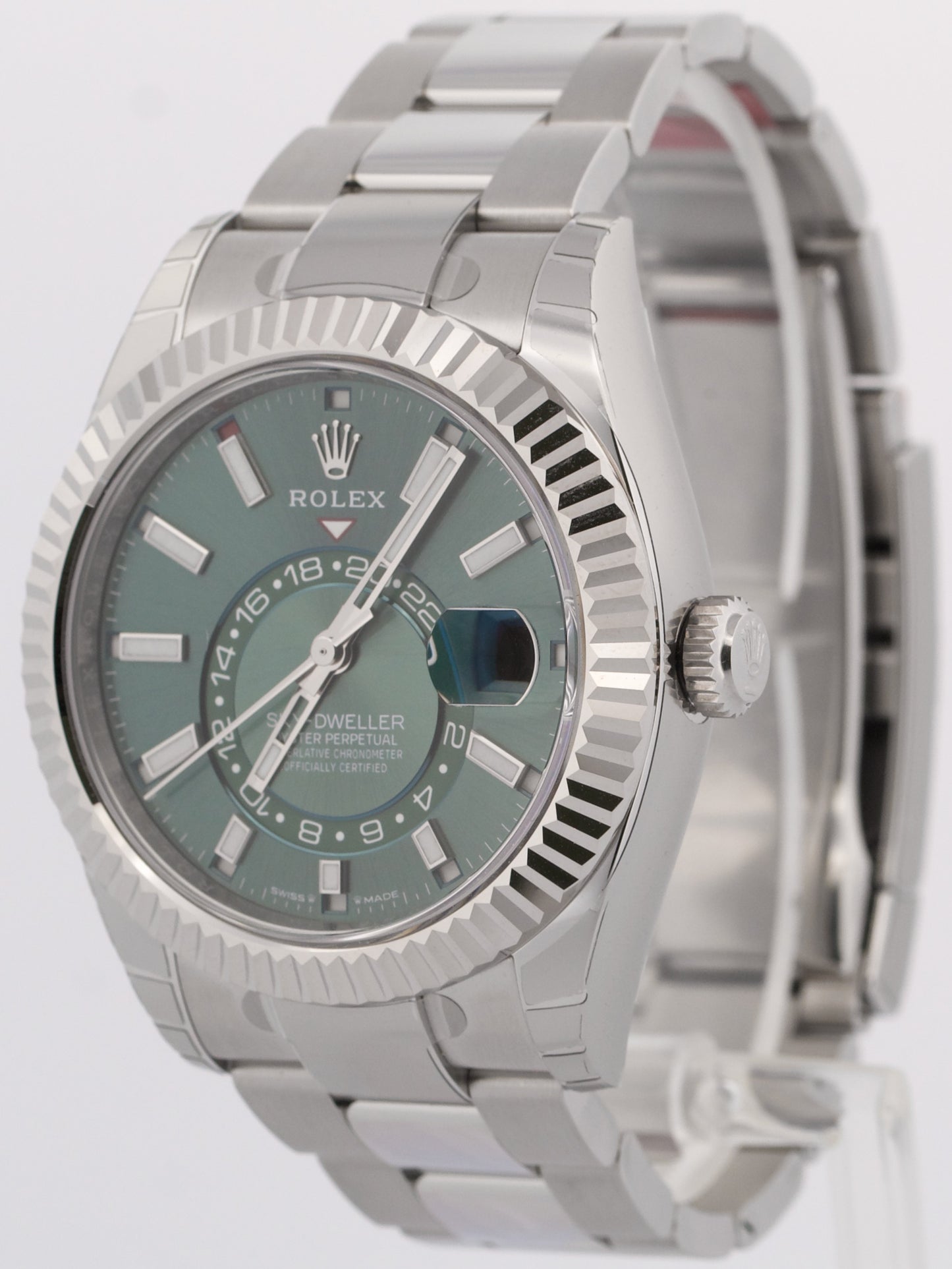 NEW STICKERED 2024 PAPERS Rolex Sky-Dweller GREEN 42mm OYSTER 18K 336934 BOX