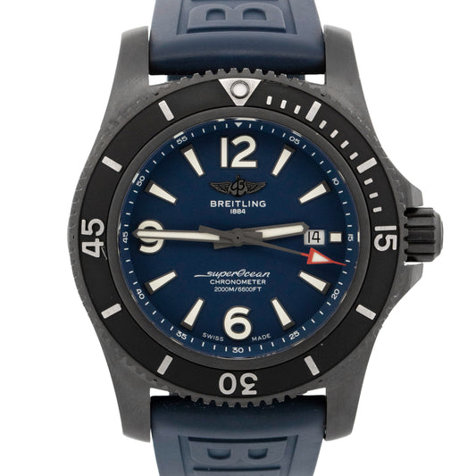 Breitling Superocean Automatic 46mm DLC Stainless Steel Blue M17368 Watch BOX