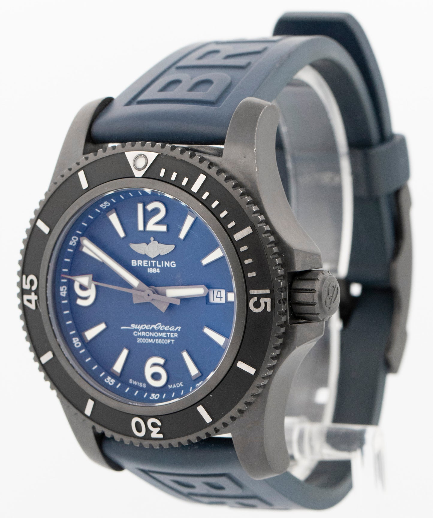 Breitling Superocean Automatic 46mm DLC Stainless Steel Blue M17368 Watch BOX