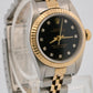 Rolex Oyster Perpetual 24mm BLACK DIAMOND 18K Gold Steel Fluted JUBILEE 76193