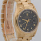 1979 Rolex Day-Date President 18048 Black Roman 36mm 18K Gold Fluted Watch