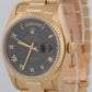 1979 Rolex Day-Date President 18048 Black Roman 36mm 18K Gold Fluted Watch