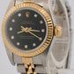 Rolex Oyster Perpetual 24mm BLACK DIAMOND 18K Gold Steel Fluted JUBILEE 76193