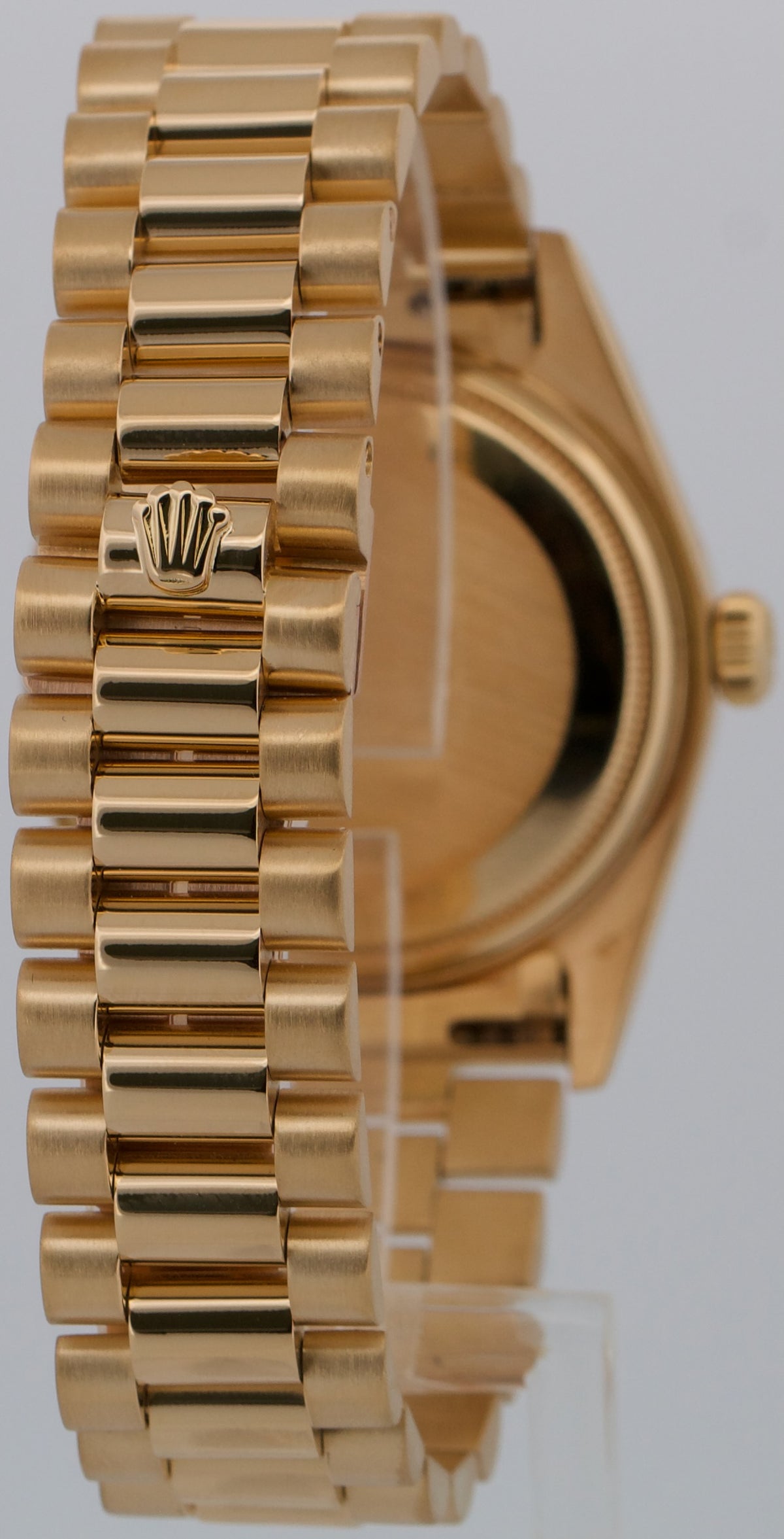 1979 Rolex Day-Date President 18048 Black Roman 36mm 18K Gold Fluted Watch