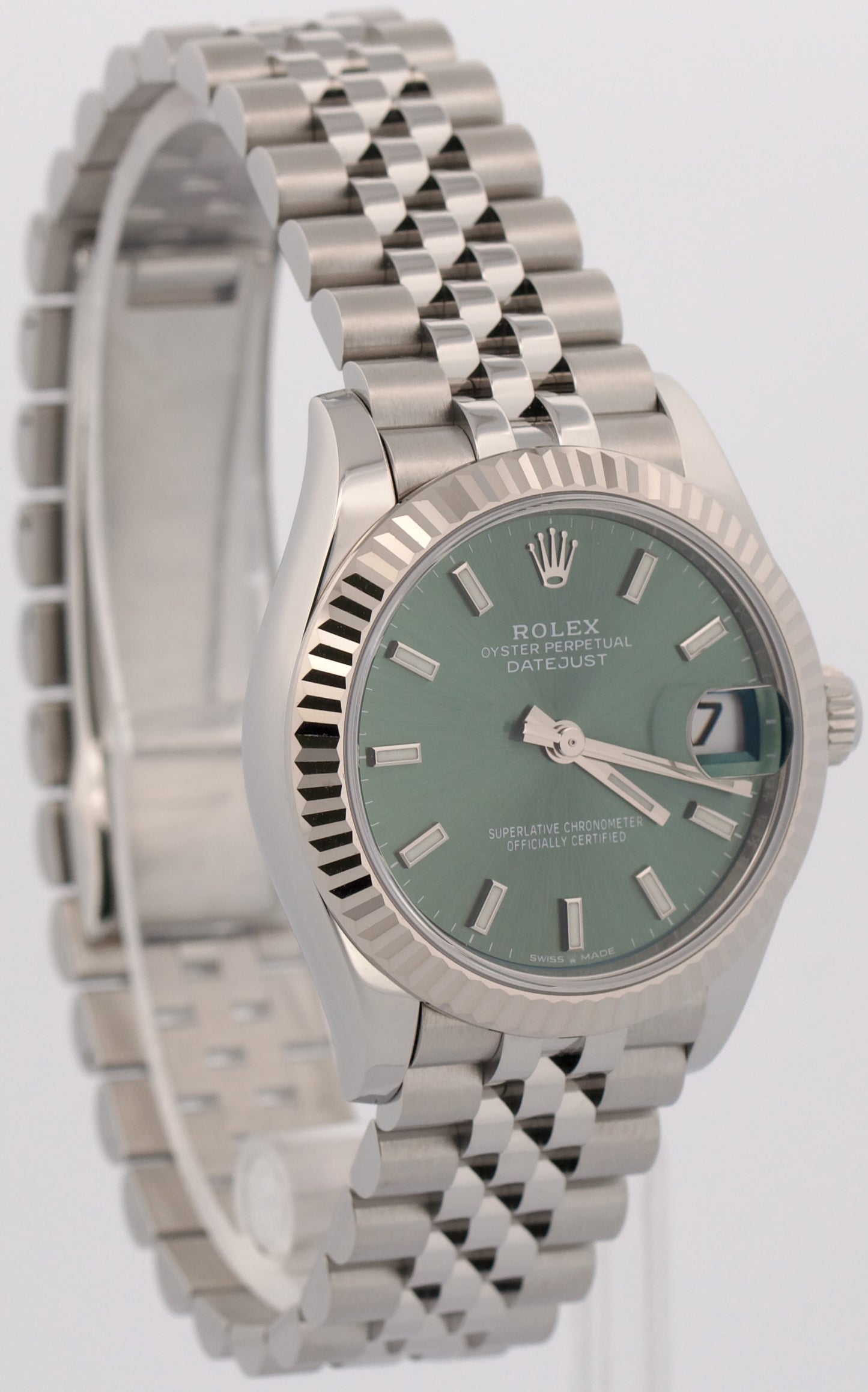 2022 PAPERS Rolex DateJust 31mm MINT GREEN 18K Gold JUBILEE Steel 278274 BOX